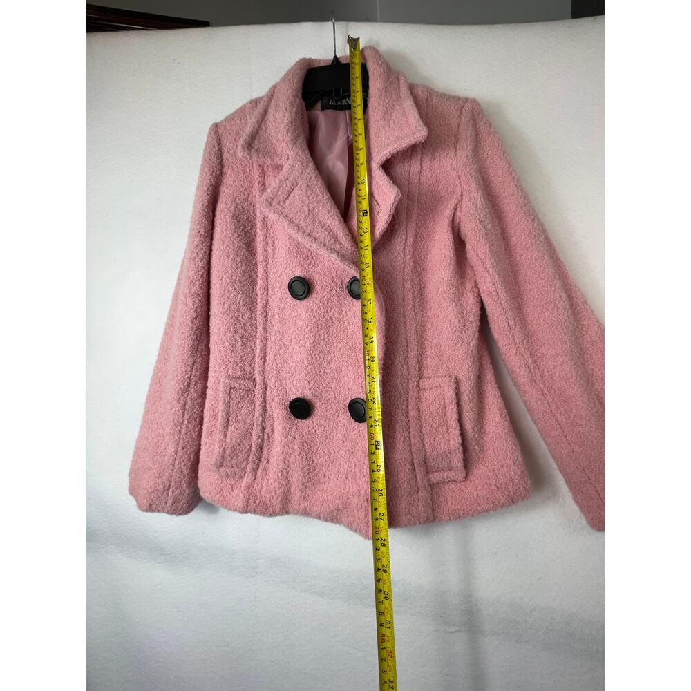 Marvin Pink Wool Pea Coat Size L Vintage Preppy - Picture 4 of 5
